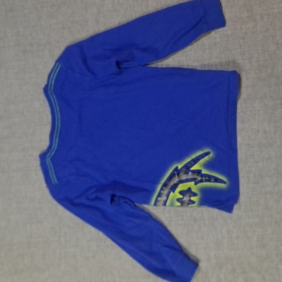 Adidas Blue and Green Football Long Sleeve YMD - Picture 2 of 2